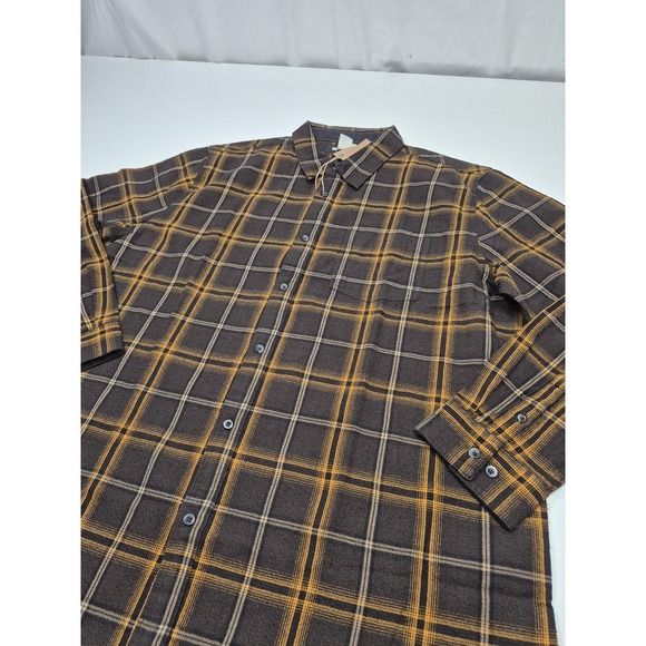 Carbon2cobalt Shirt Mens XL Brown Plaid Flannel Button Front Long Sleeve Casual - Picture 2 of 10